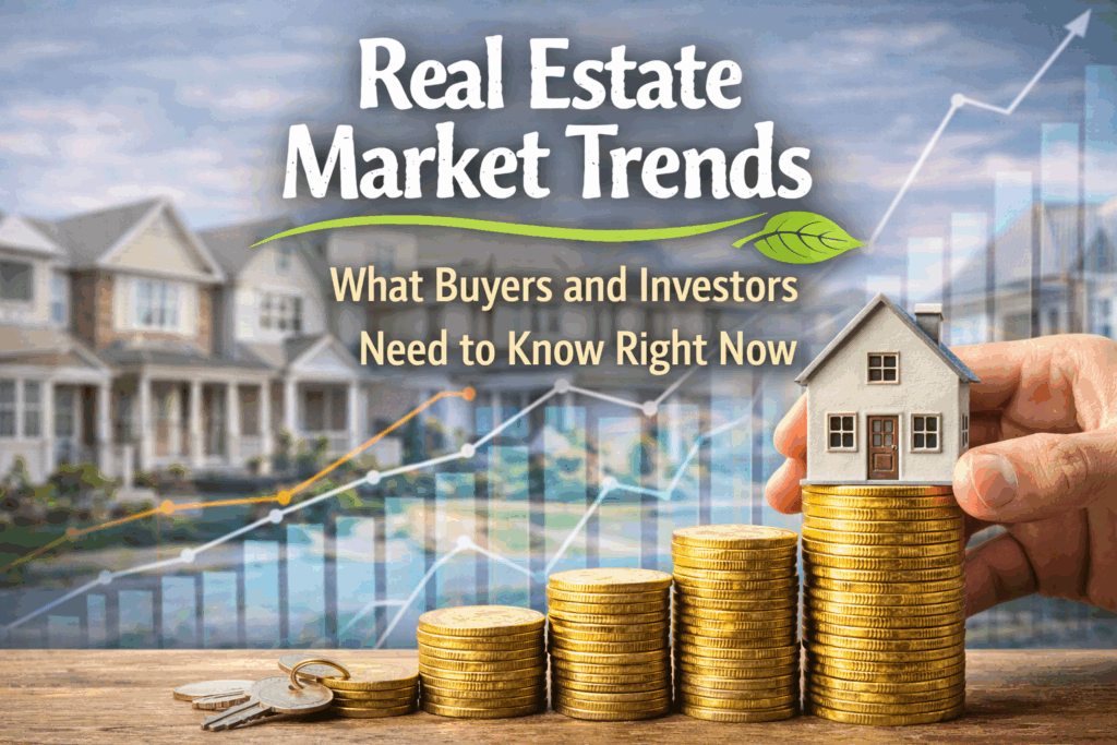 If you are thinking about buying, selling, or investing in property, understanding real estate market trends can give you a serious advantage. The market is always changing, and those changes directly impact prices, demand, and opportunities. Instead of guessing, staying informed helps you make smarter decisions. Whether you are a first-time buyer or an experienced investor, knowing the current trends can save you money and help you spot the right opportunities. What Are Real Estate Market Trends Real estate market trends refer to patterns and changes in property prices, demand, supply, and buyer behavior over time. These trends are influenced by economic conditions, interest rates, population growth, and even lifestyle shifts. By tracking these patterns, you can better understand when to buy, sell, or hold your property. Current Real Estate Market Trends You Should Watch The real estate market is evolving, and several key trends are shaping how people buy and invest today. Rising demand in suburban areas More people are moving away from crowded city centers in search of space, affordability, and better quality of life. Growth in rental markets With rising property prices, many people are choosing to rent instead of buy, which increases demand for rental properties. Increased focus on remote work locations Flexible work options have changed how people choose where to live, making smaller cities and towns more attractive. Sustainable and energy-efficient homes Buyers are now paying more attention to eco-friendly features, which can increase property value. How Interest Rates Affect the Market Interest rates play a major role in shaping real estate market trends. When interest rates are low, borrowing becomes more affordable, which increases demand and pushes property prices higher. When rates rise, buyers may slow down, which can stabilize or reduce price growth. This is why keeping an eye on interest rates is essential before making any property decision. Supply and Demand Dynamics Like any market, real estate is driven by supply and demand. Low supply with high demand This usually leads to higher property prices and competitive bidding. High supply with low demand This can result in lower prices and more negotiation opportunities for buyers. Understanding this balance helps you decide the best time to enter the market. Technology Is Changing Real Estate Technology is playing a bigger role in property buying and selling than ever before. Virtual tours Buyers can now explore properties online without visiting physically. Online listings and data Access to real-time information helps buyers and investors make faster decisions. Smart homes Homes with smart technology features are becoming more desirable and valuable. A Key Insight According to reports from global real estate analysts, long-term property values tend to rise in areas with strong economic growth and infrastructure development. This means choosing the right location remains one of the most important factors in real estate success. Tips to Navigate Real Estate Market Trends If you want to make the most of current trends, keep these tips in mind: Research your local market regularly Focus on long-term value rather than short-term fluctuations Consider rental demand before investing Stay updated on interest rate changes Choose locations with growth potential Being informed puts you in a much stronger position. Final Thoughts Real estate market trends are constantly changing, but they also create opportunities for those who pay attention. By understanding what is happening in the market and why, you can make smarter decisions that align with your goals. Whether you are buying your first home or expanding your investment portfolio, staying informed is one of the most powerful tools you have.